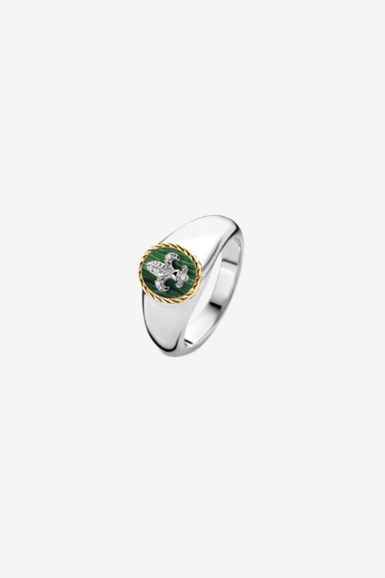 Fleur de Lis Green Ring