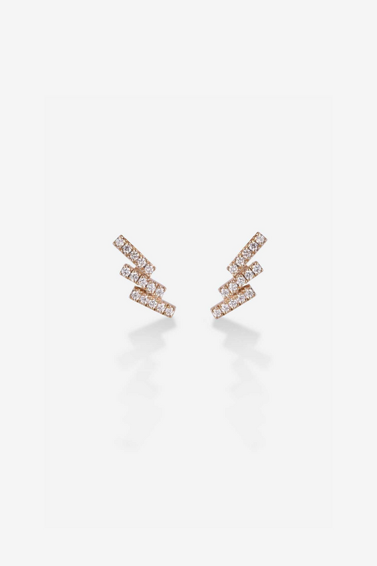 Skyline Pink Gold Earrings with Diamonds