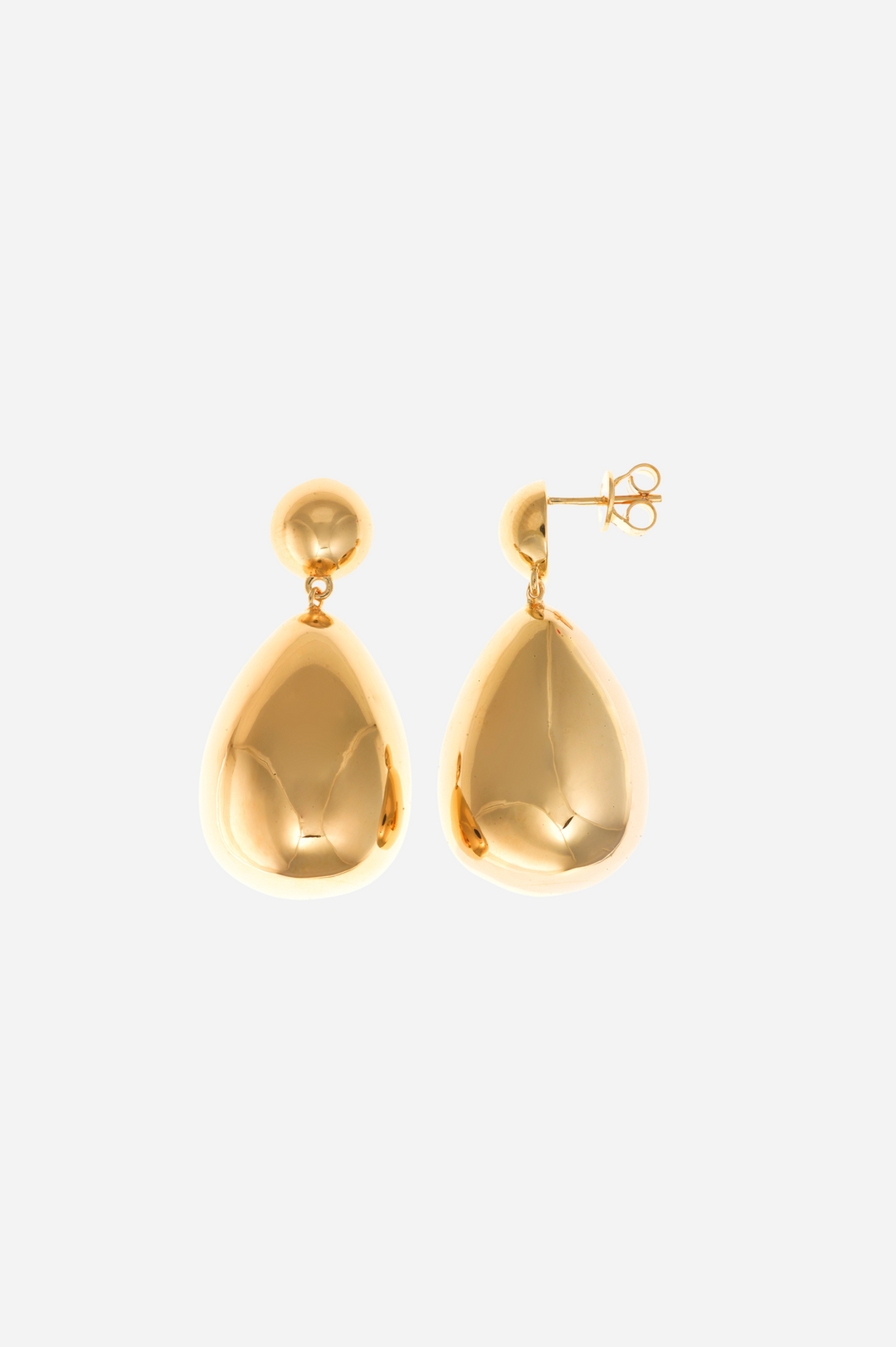 Gold Silver Circle and Pear Earrings