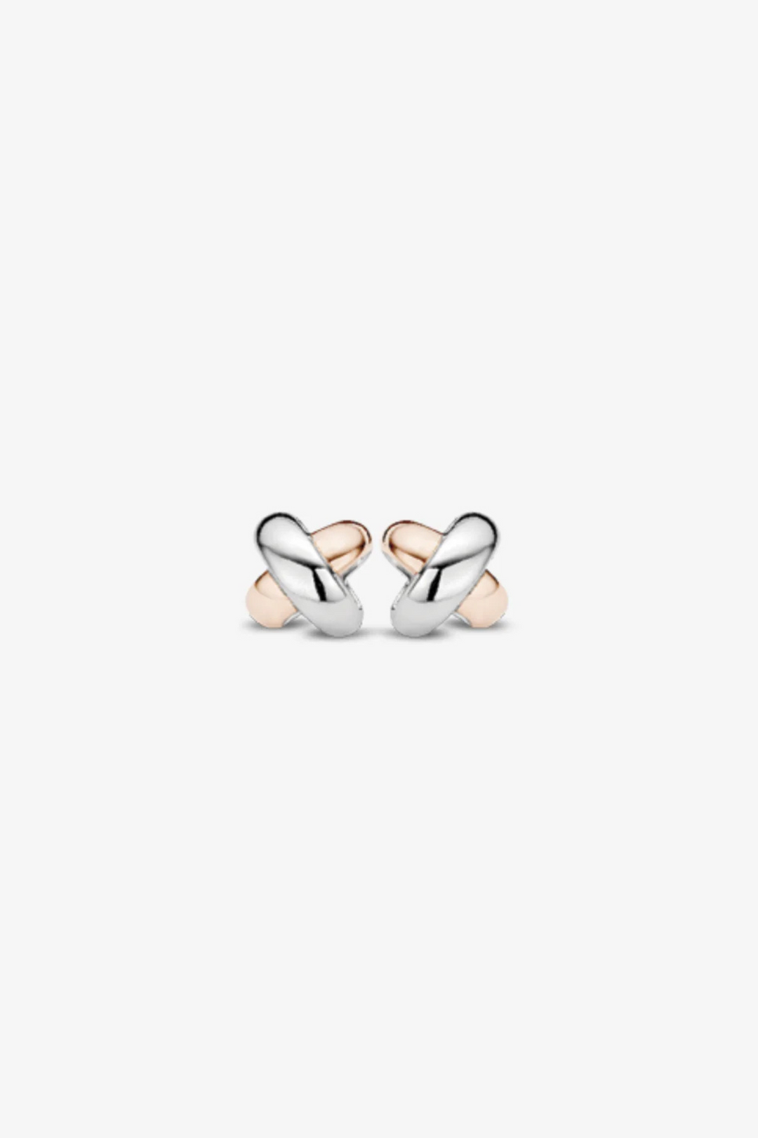 Pink Gold Cross Earrings