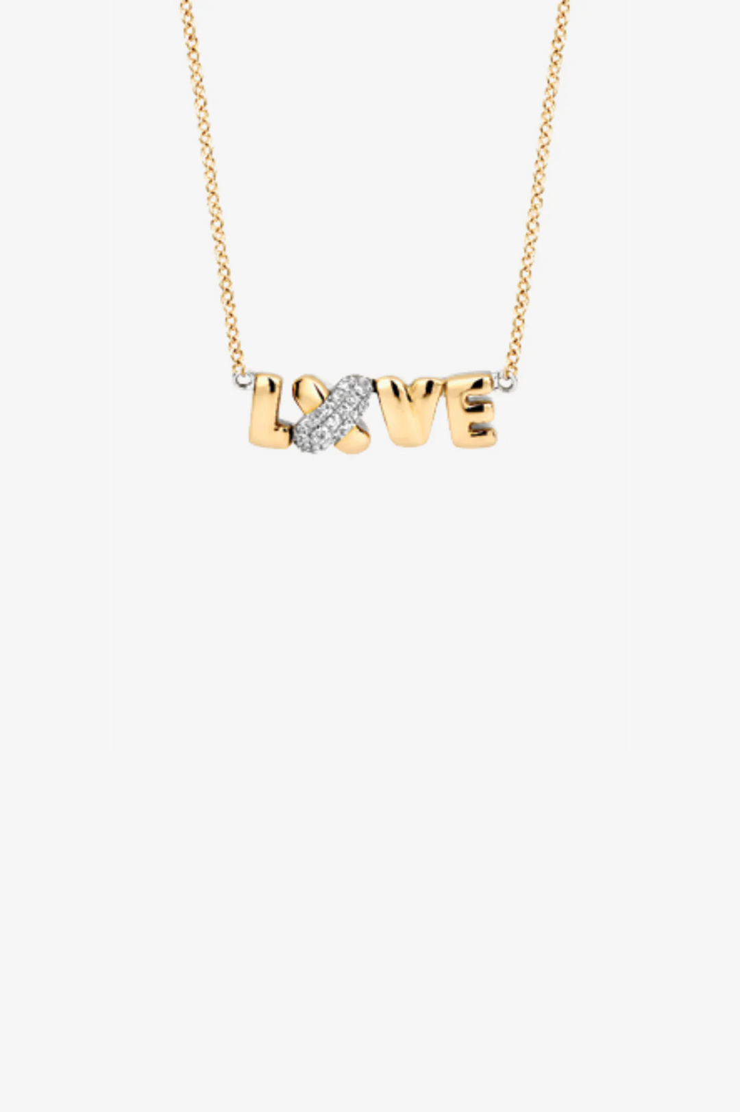 LXVE Gold and Silver Necklace with Diamonds