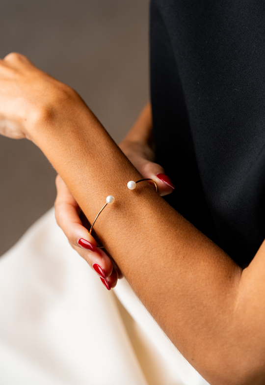 Gold Bracelet with Pearls