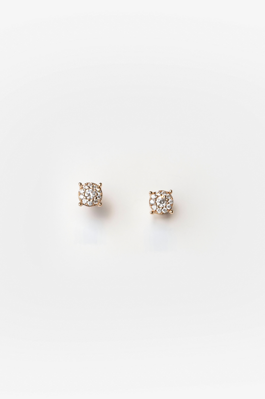 Pink Gold Earrings with Diamonds