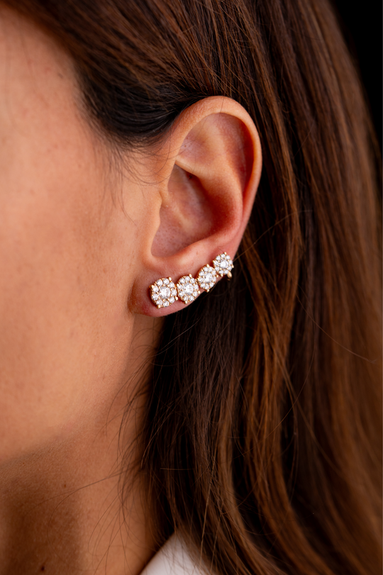 Pink Gold Earring with Diamonds