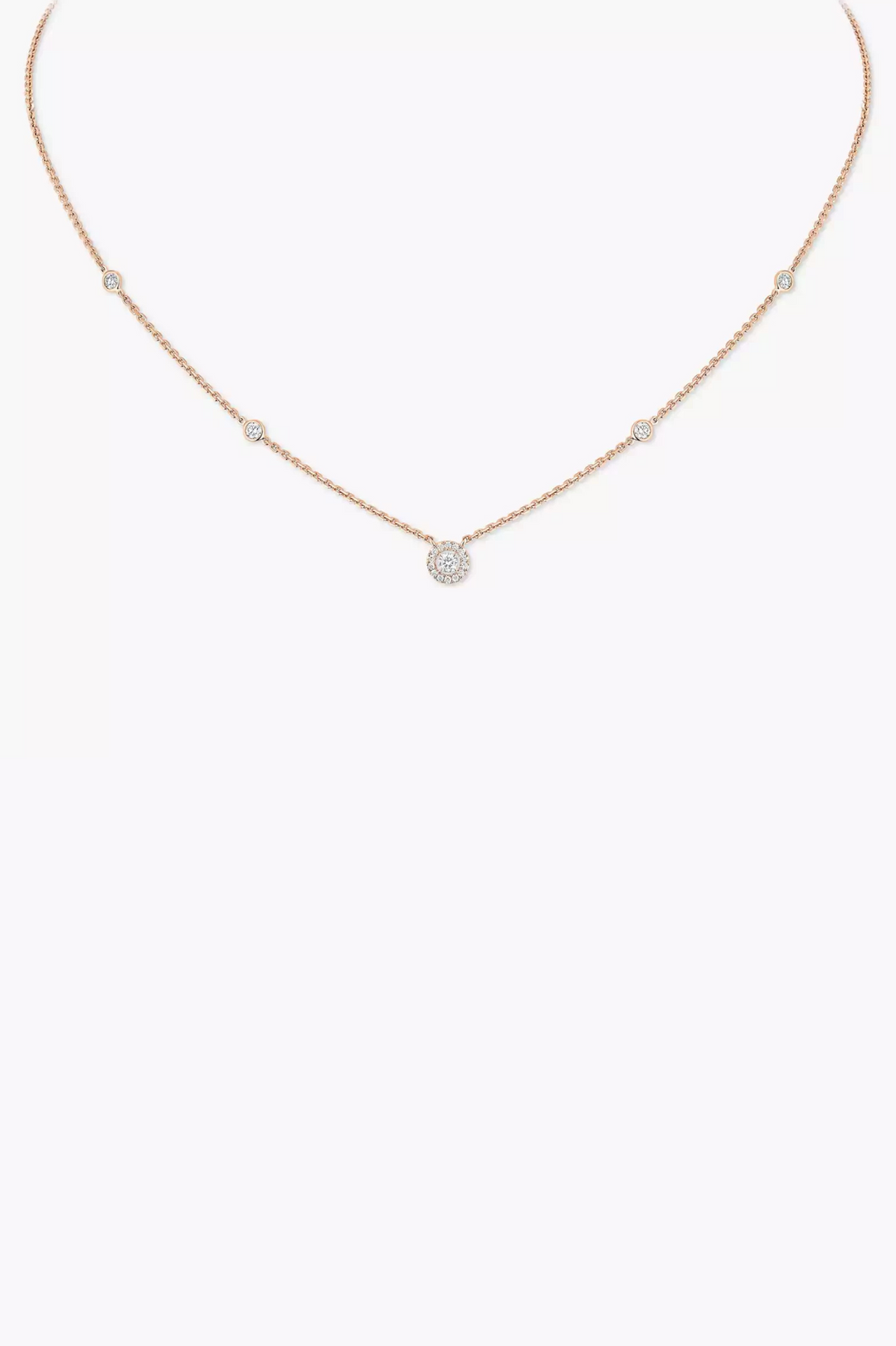 Pink Gold Diamond Necklace Joy XS