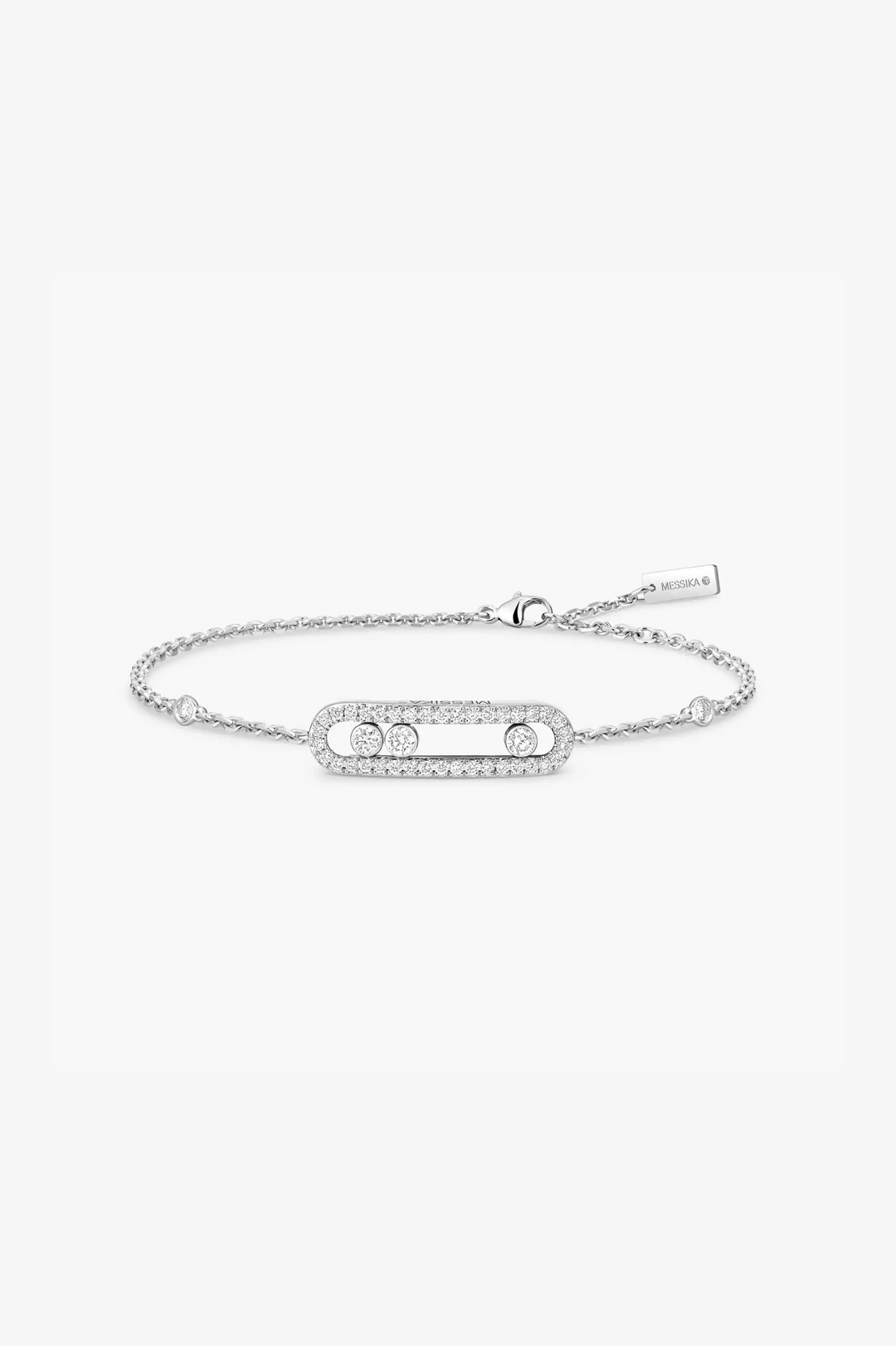 Pulseira Baby Move Pavé Ouro Branco Diamante