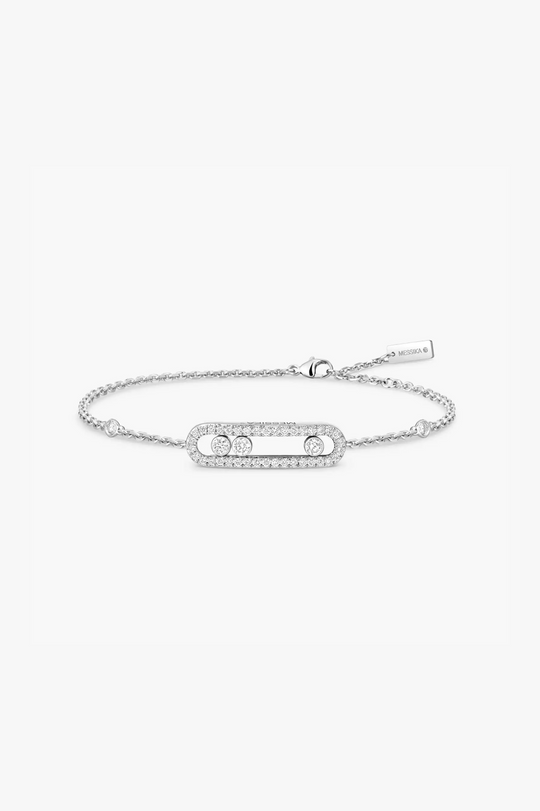 Pulseira Baby Move Pavé Ouro Branco Diamante