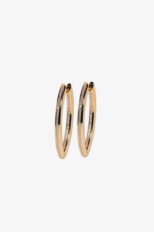 Hoops Pink Gold Earrings with Diamonds