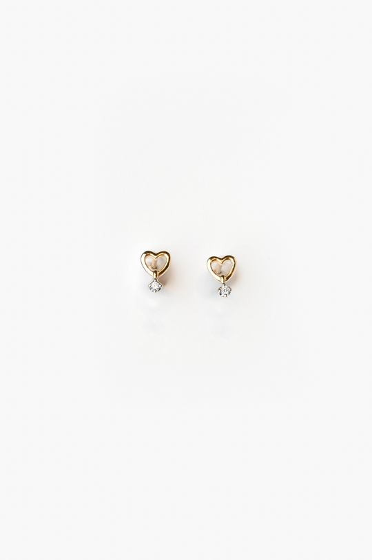 Heart Earrings with Diamond