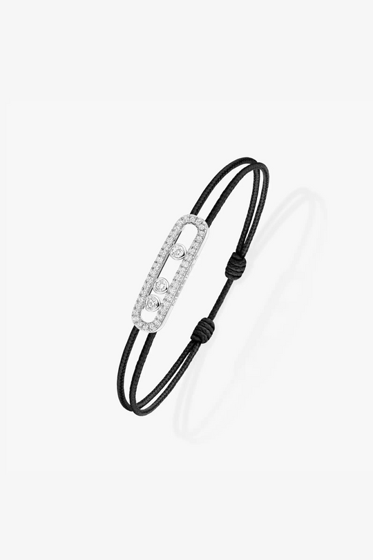 Messika CARE(S) Black Cord Pavé Bracelet