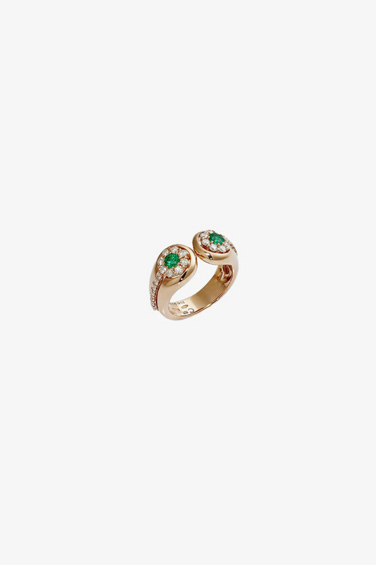 Gold Diamond and Emerald Ring