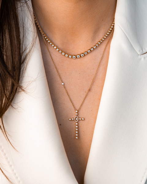 Pink Gold with Diamonds Necklace