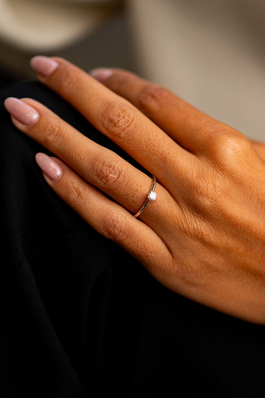 White Gold and Solitaire Diamond Engagement Ring