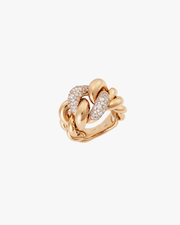 Chain Pink Gold and Diamonds Ring