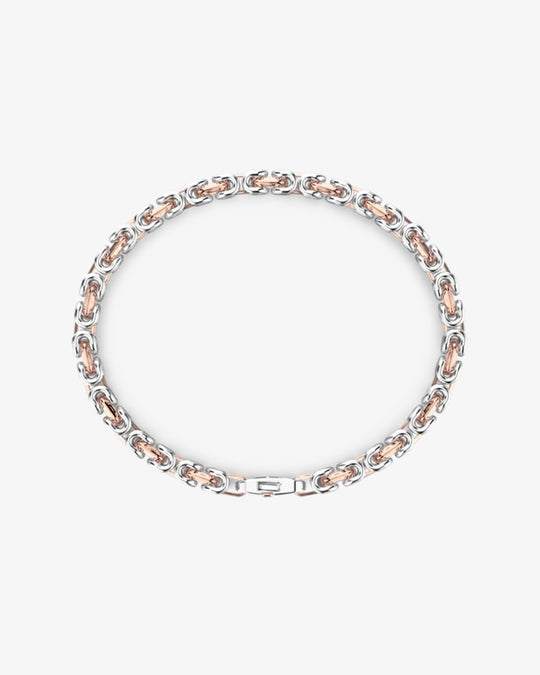 Silver and rose gold chain men’s bracelet