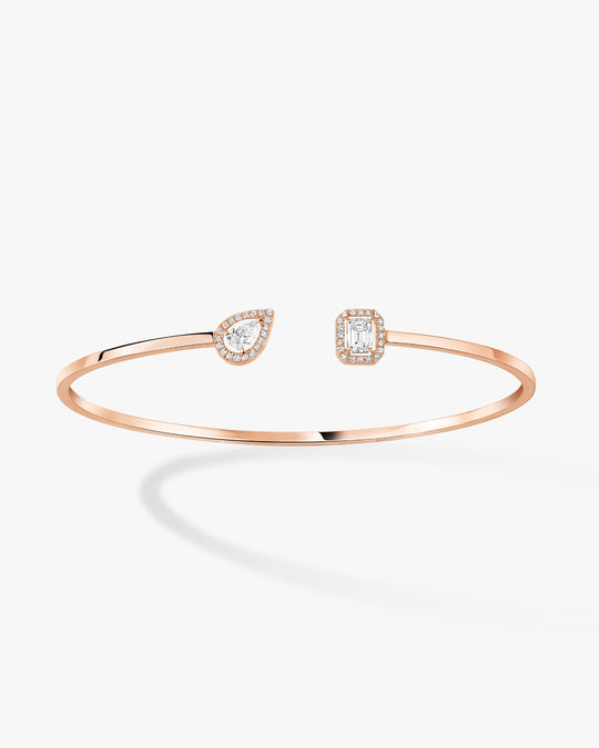 Pulseira em ouro rosa e diamantes My Twin Toi &amp; Moi Thin Bangle 0,15ct X2