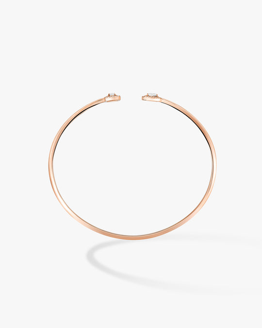 Pulseira em ouro rosa e diamantes My Twin Toi &amp; Moi Thin Bangle 0,15ct X2