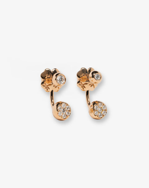 Pink Gold with Diamonds Earrings