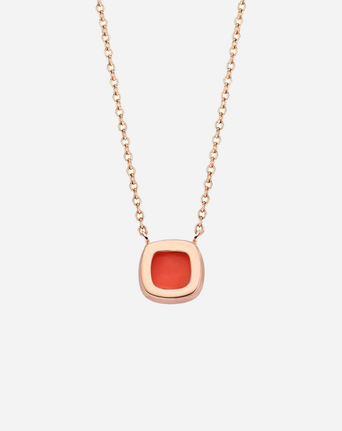 Colar Ouro com Diamantes e Coral