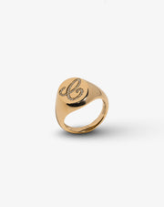 Letter C Gold Ring