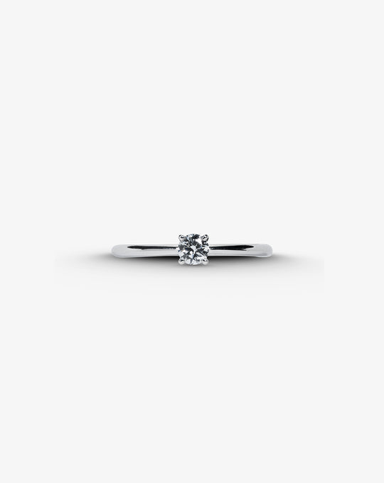 White Gold and Solitaire Diamond Engagement Ring