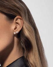 Yellow Gold Diamond Earrings My Twin 1+2 0,20 Ct X3