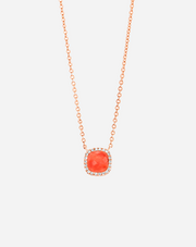 Colar Ouro com Diamantes e Coral