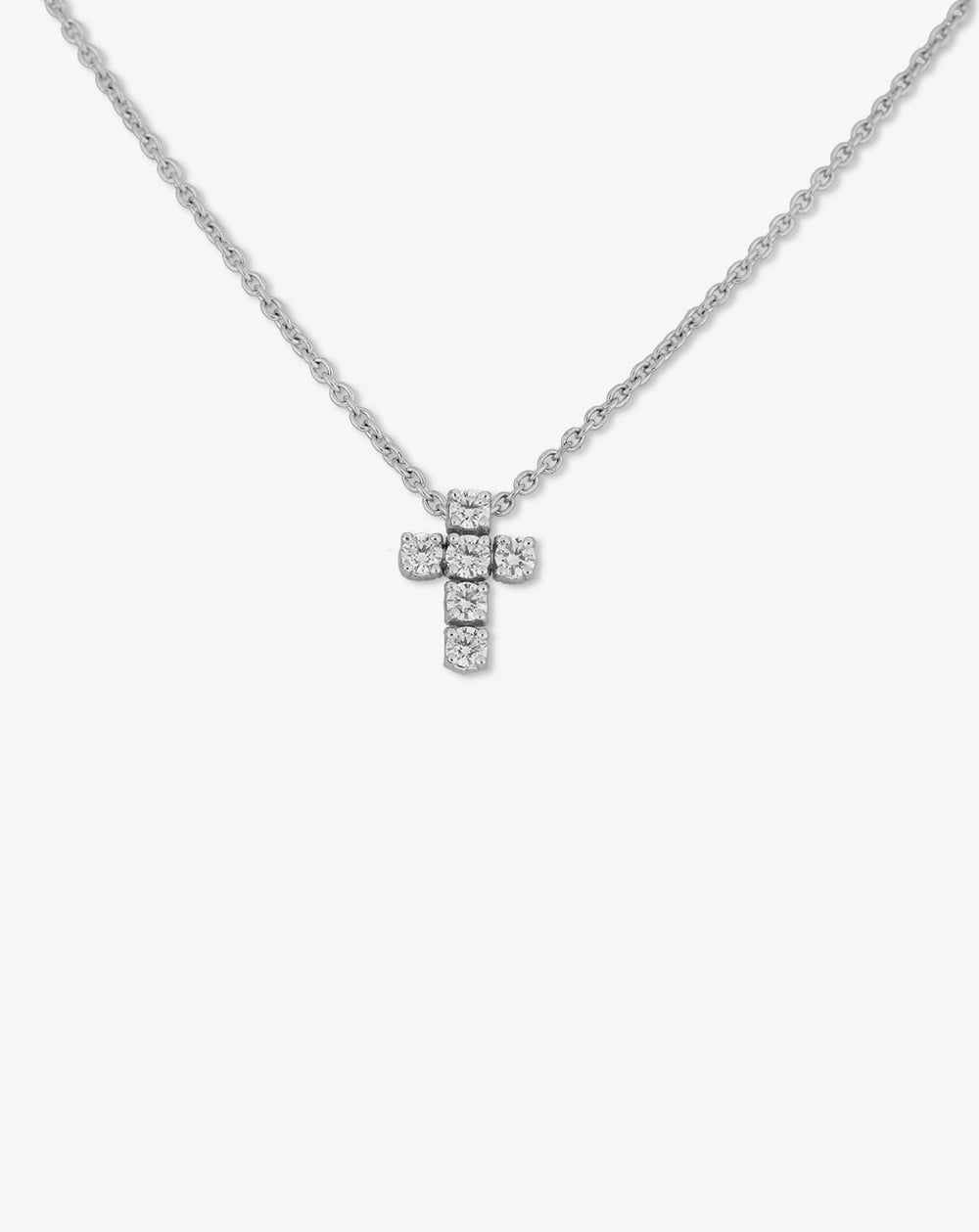 Necklace with Diamonds and Small Cross