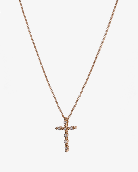 Necklace with Diamonds and Tiny Cross