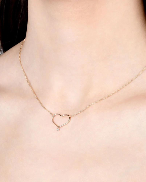Rose Gold Heart Diamond Necklace