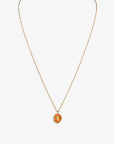 Coral Medallion Necklace