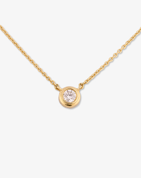 Gold Necklace with Solitaire Diamond