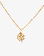 Necklace with Clover and Diamonds