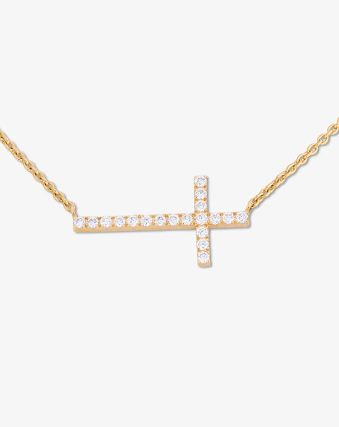 Necklace with Cross and Diamonds