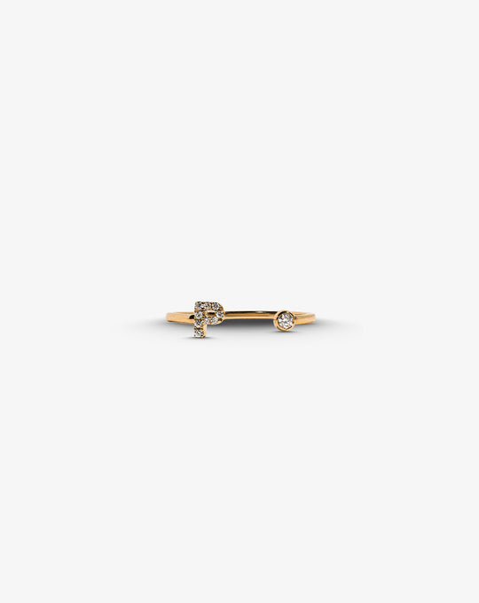 Letter P Gold Ring