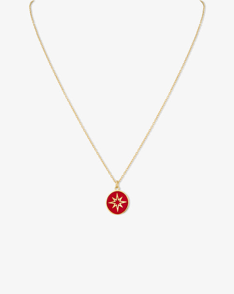 Mini Enamel Medal Necklace