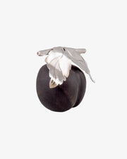 Plum in Wood with Leaves in Silver