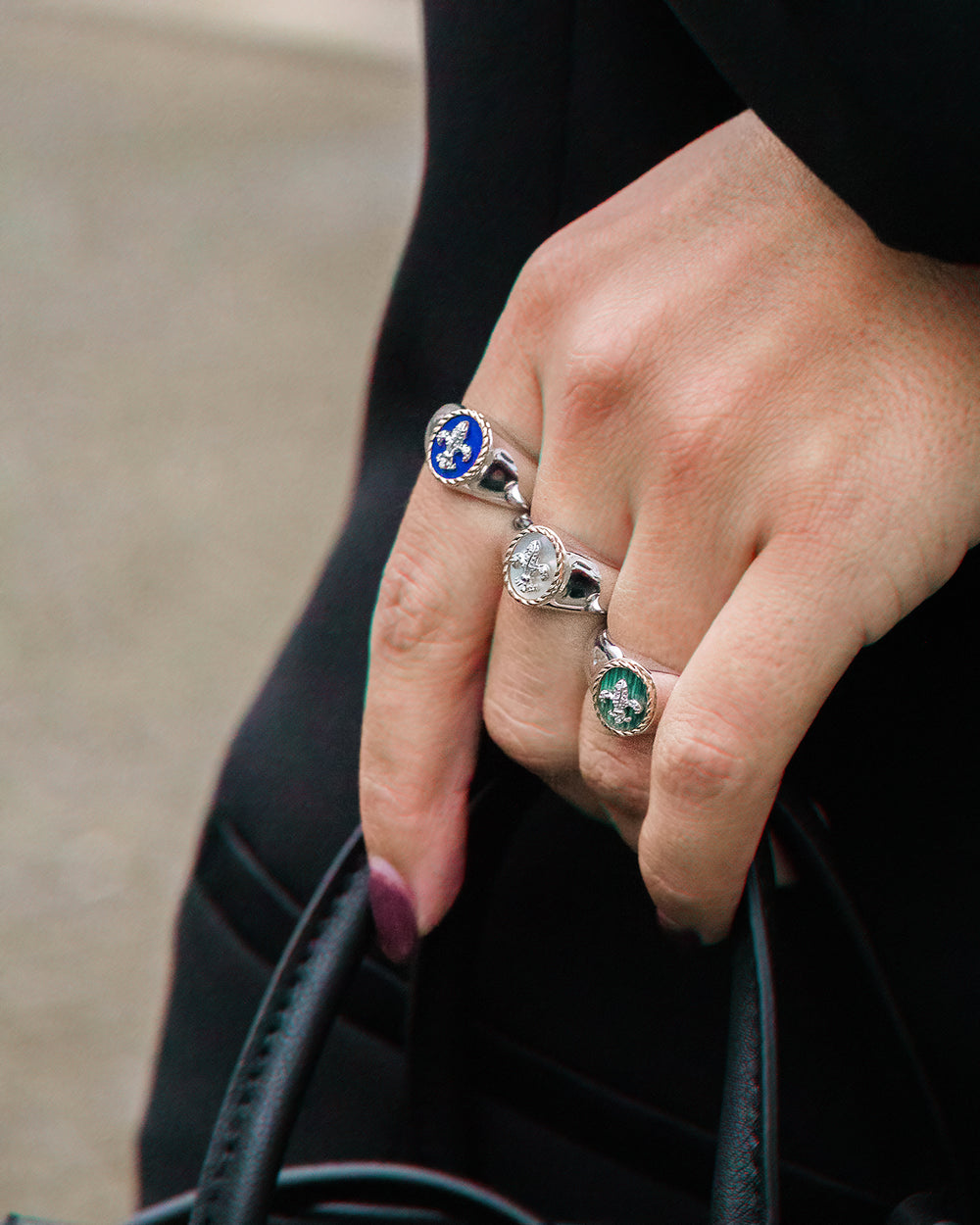 Fleur de Lis White Ring