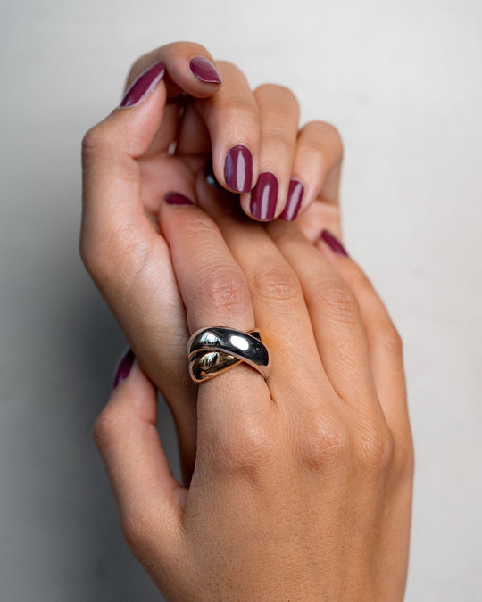 Twisted Ring in Silver and Gold