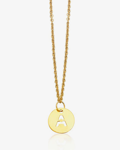 Gold Necklace with Tiny Letter
