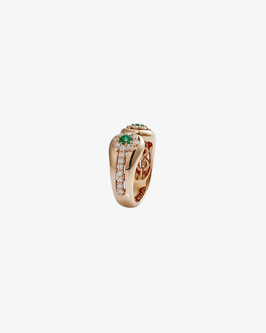 Gold Diamond and Emerald Ring