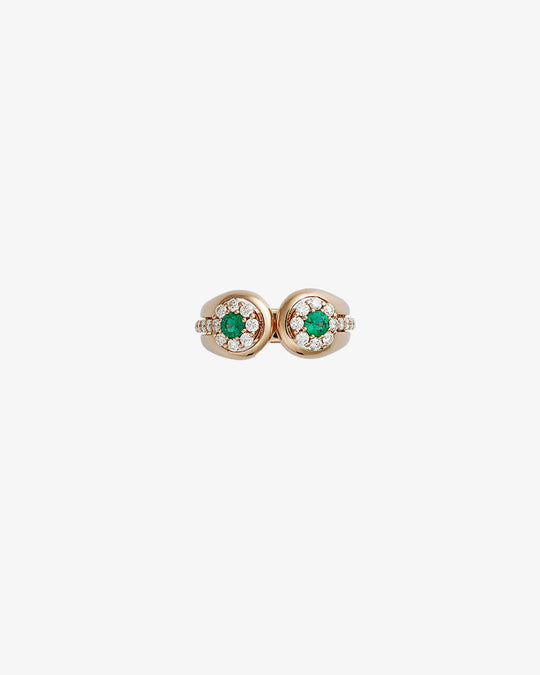 Gold Diamond and Emerald Ring