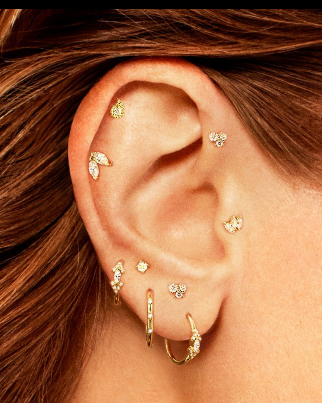 Piercing diamante trio