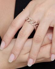 Rose Gold and Diamonds Chain Ring
