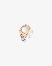 Ring in Silver with Rose Gold and Crystal