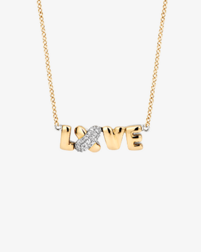LXVE Gold and Silver Necklace with Diamonds