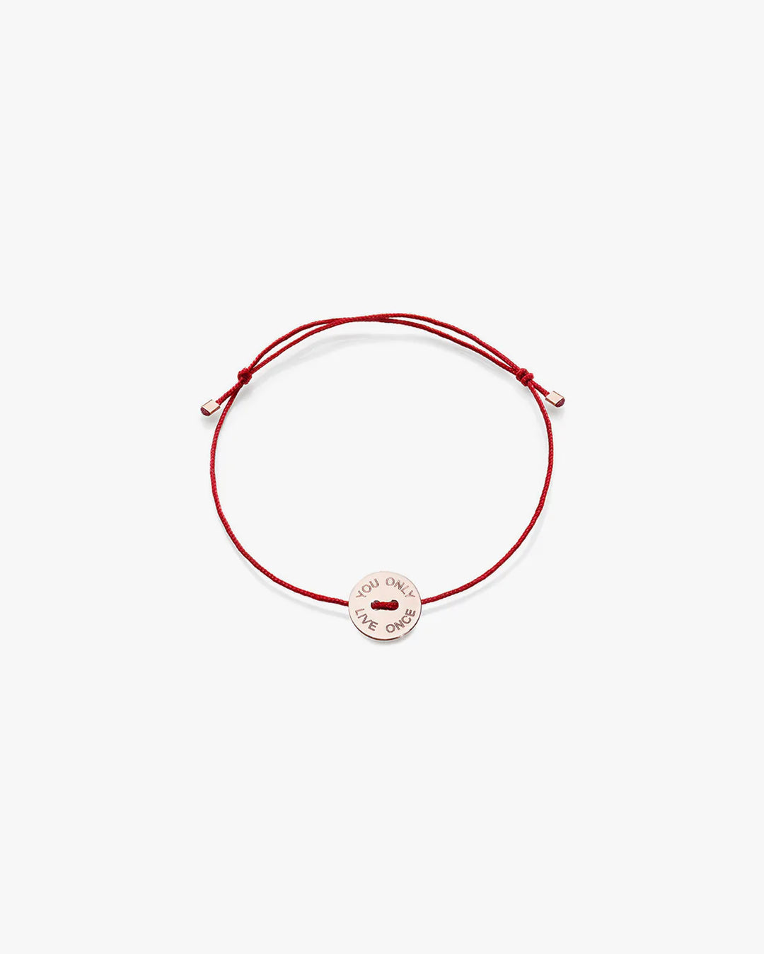 Red Ribbon Bracelet with Medal and Quote