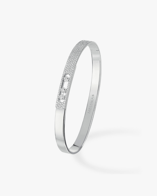 Pulseira Move Noa Bangle PM Pavé - Ouro Branco