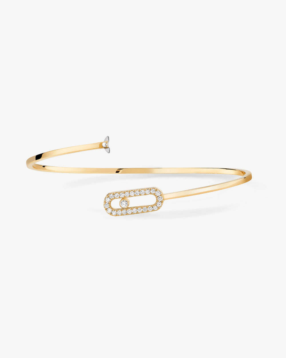 Yellow Gold Move Uno Pavé Flex Bangle Bracelet